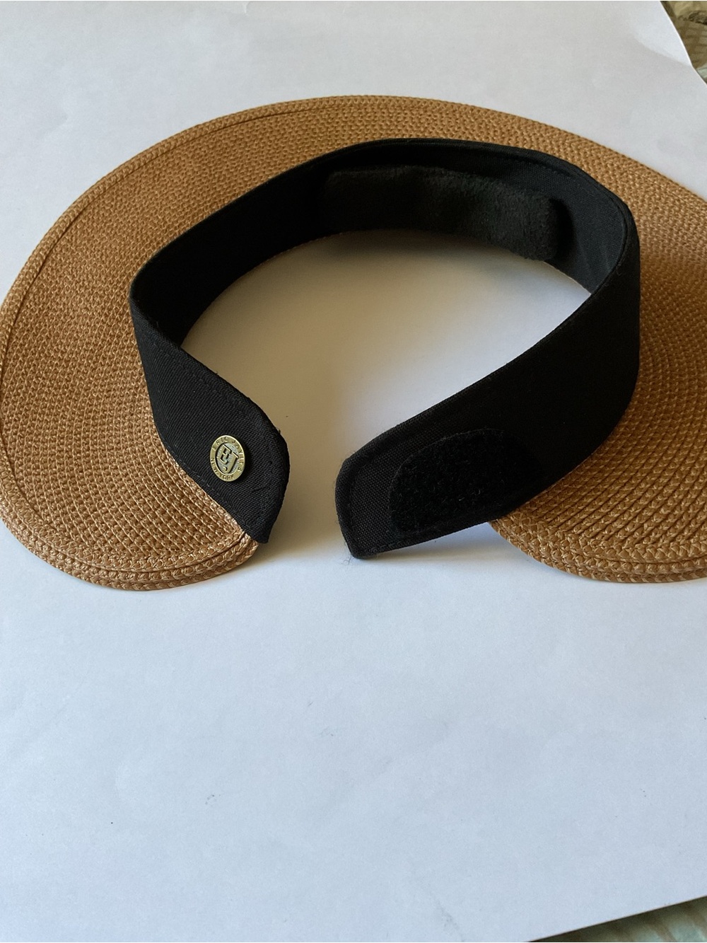 ERIC JAVITS SQUISHEE HALO HAT NATURAL/BLACK ONE SIZE ADJUSTABLE NEW NO TAGS - Picture 10 of 16